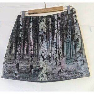 TIBI wintertime Printed Forest landscape mini Fleece skirt - super cute!!!
